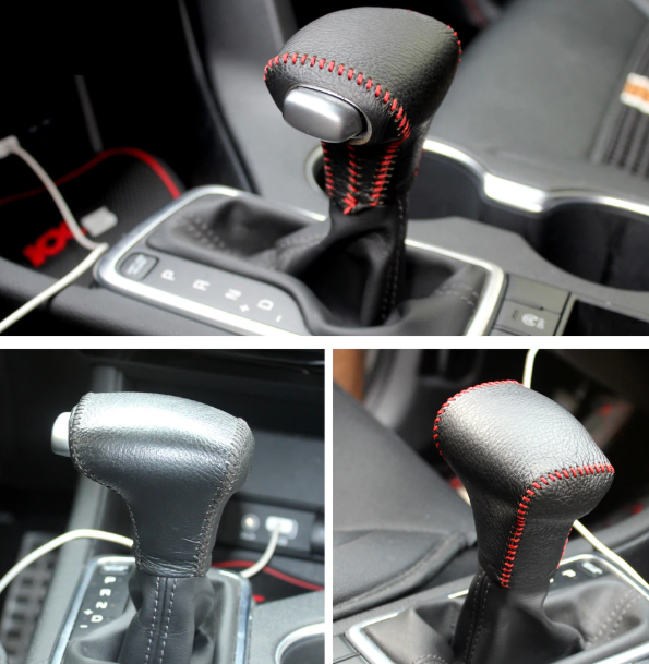 Genuine Leather Car Gear Shift Knob Cover For Kia Rio 4 K2 Sportage