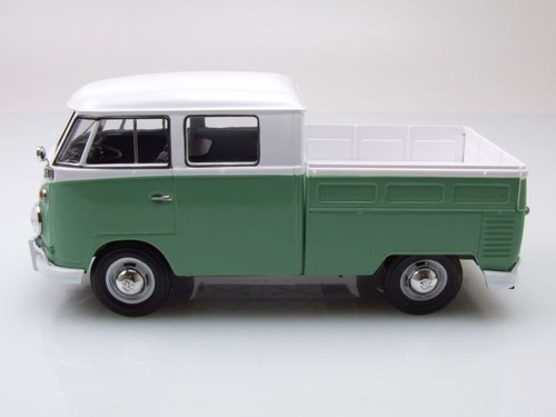 VW T1 Bus DoKa Pritsche Verde Blanco Modelo De Coche 1:24 MotorMax - Imagen 3 de 8