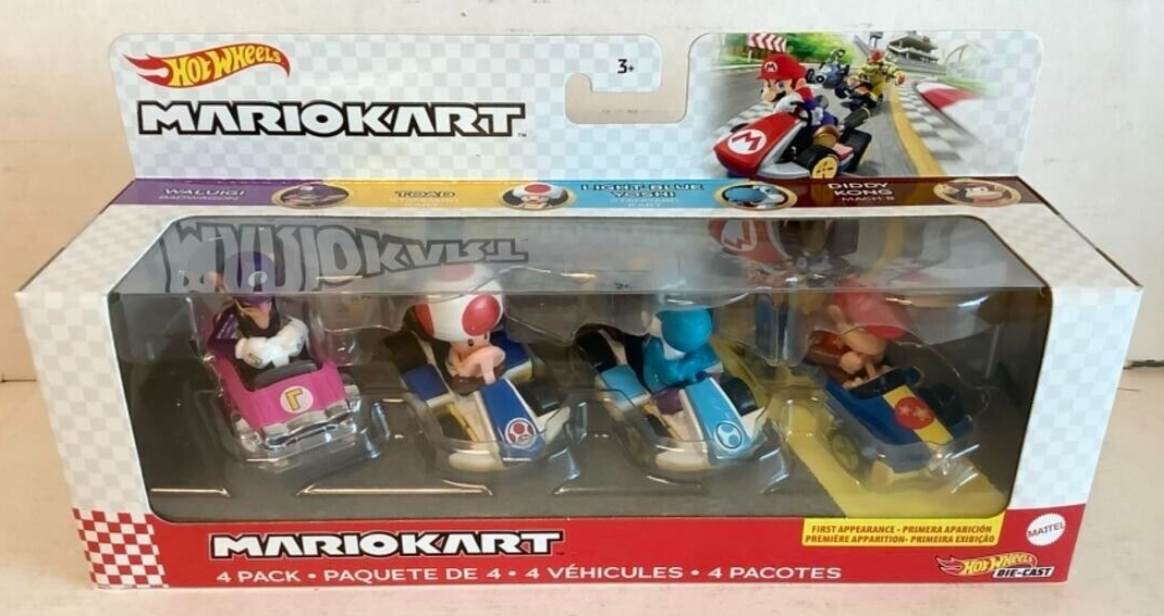NEW Mattel GXX98 Hot Wheels Mario Kart Fan Favorite 4-Pack