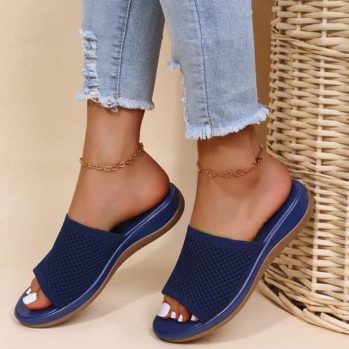 Womens Flats Ladies Slip On Fashion Slides Mules Sliders Summer Beach Sandals Sz - Picture 19 of 36