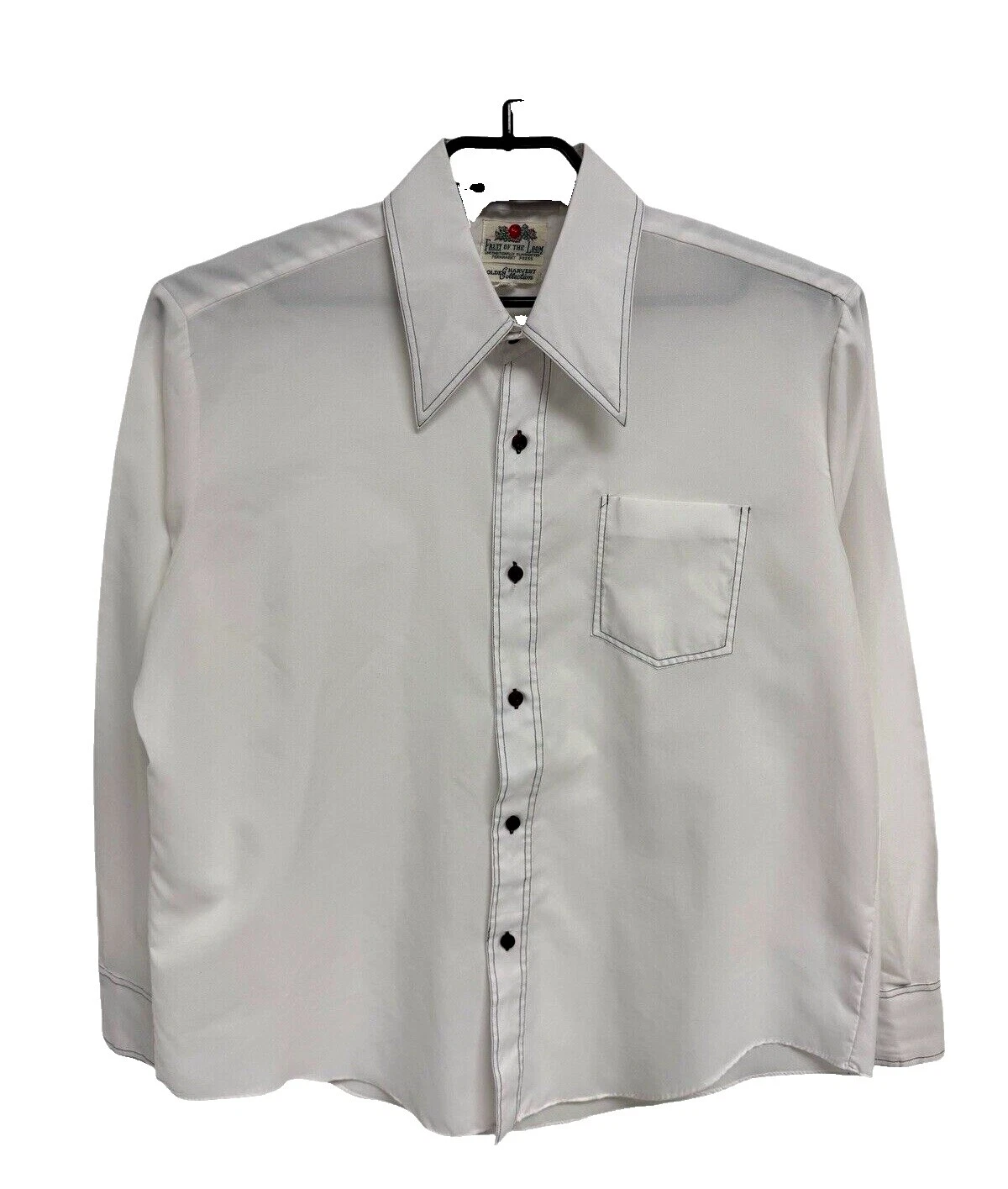 Camisas Esporte Vintage Branco de Poliéster para Homens