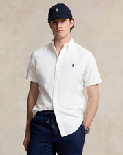  125 Polo Ralph Lauren Classic Fit Garment-Dyed Oxford Shirt, White, 3LT