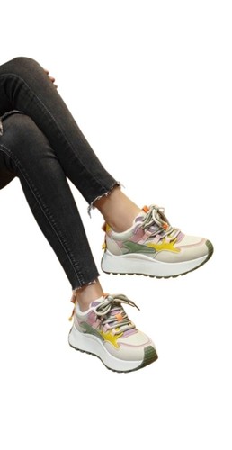 Womens Chunky Sneakers, Platform, Stylish Colorblock Design, VogueNotion - Picture 13 of 28