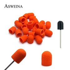 20Pcs 10 15mm Sanding Caps Electric Manicure Sanding Bands Pedicure Files Drill