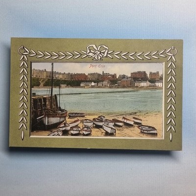Port Er Postkarte um 1910 auf der Isle of Man Panorama Strandboote Vordergrund