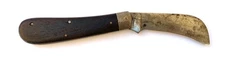 MADE IN USA vintage folding hawkbill knife, Wood Handle Pruning Utility Knife