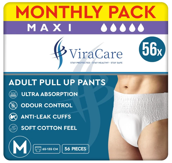 Incontinence Adult Diapers 56 Pack – Breathable Leak‑Proof for Men & Women