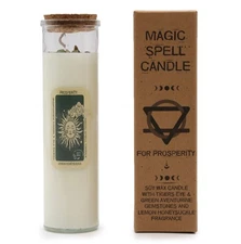 Ancient Wisdom Magic Candle Soy Candle Prosperity Spell with Stones