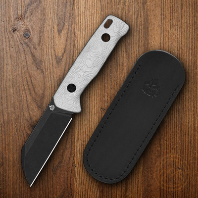 QSP Knife Baby Fixed Knife 2.5'' 14C28N Steel Blade Aluminum Foil/G10 Handle