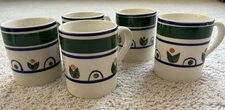 Gibson Designs PRIMROSE 5 Mugs 12 oz Ceramic Coffee Tea Chocolate Cups Floral