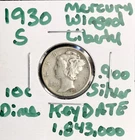 Photo of a 1930-S Mercury Dime from an eBay sale