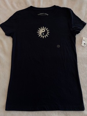 Blue Aeropostale Womens Yin Yang Sun Tee Size Medium Retro Lightweight Shirt