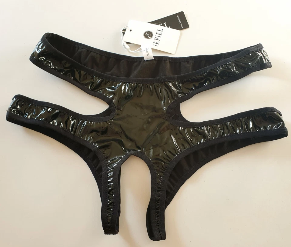 Lack Slip iEFiEL schwarz Cut Out Größe XL eher S M L neu Etikett - Bild 2 von 4