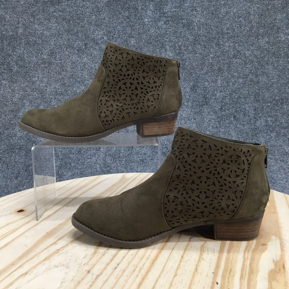 Carlos Botas Mujer 7M Olive Brett Botín Perforado Gamuza Occidental Informal Foto 2 de 4