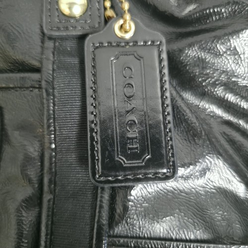 VTG Coach Poppy Daisy Black Liquid Gloss Pocket  Shoulder Handbag Purse *Read* - Bild 5 von 24