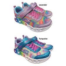 Skechers Girls Hearts Light-Up Hook  Loop Strap Sneaker