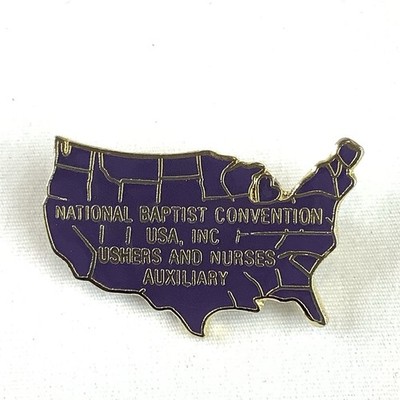 Enamel Pin National Baptist Convention Ushers And Nurses Auxiliary USA Map