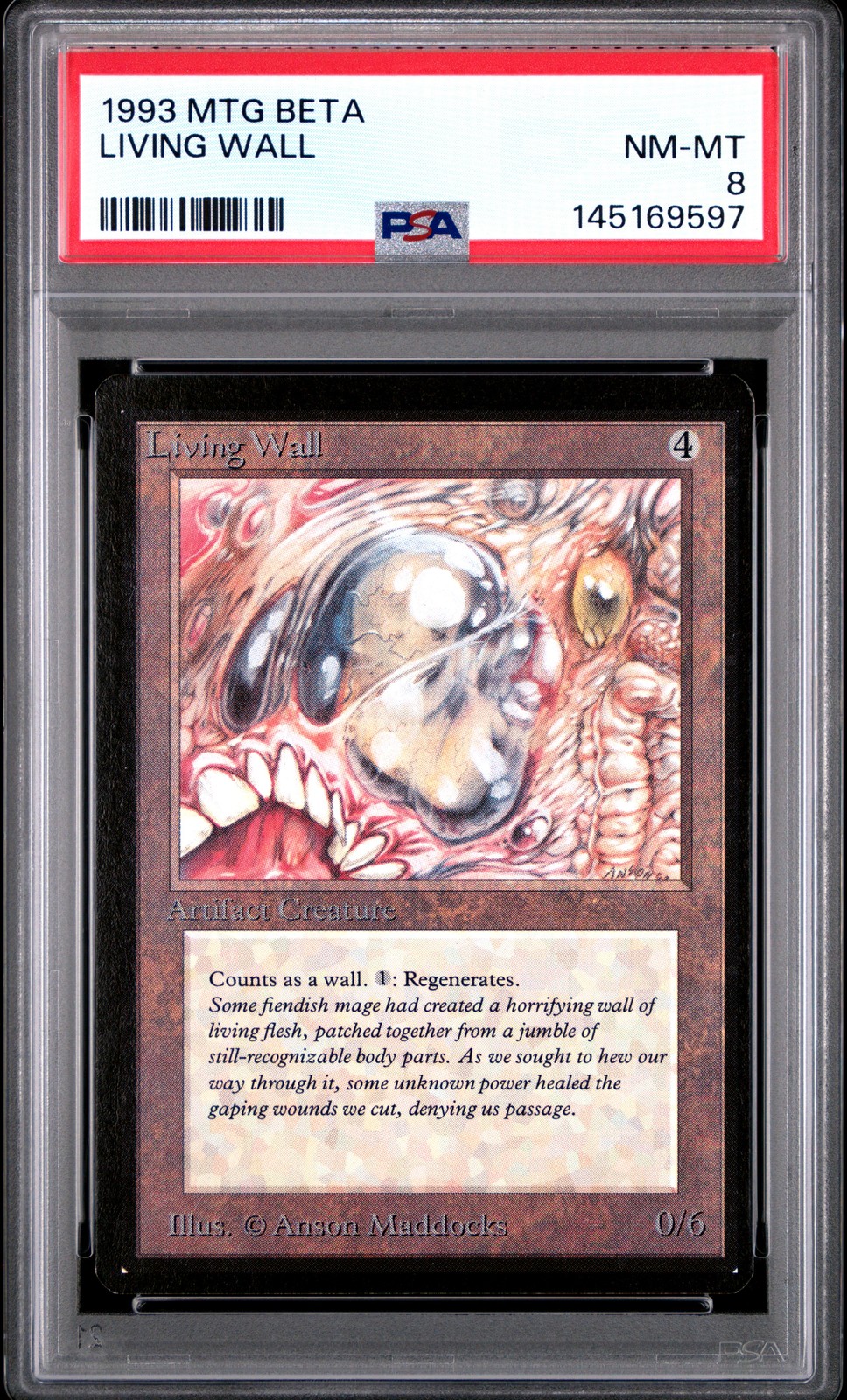 MTG 1993 Living Wall Beta Edition Graded Vintage Magic PSA 8 NM-MT