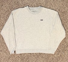 FIGS Off Shift Relaxed Crewneck Sweatshirt Heather Gray Womens Large Sweater