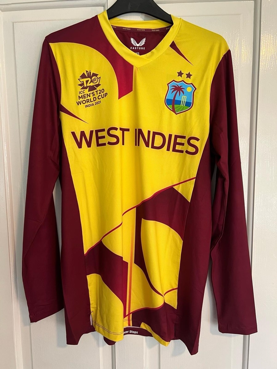 West Indies Cricket Shirt T20 Cricket World Cup 2021 Yellow