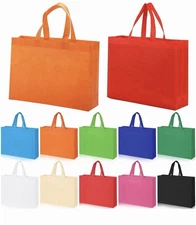 10 Pack Reusable Reinforced Handle Grocery Bags - Heavy Duty Large Shopping Tote