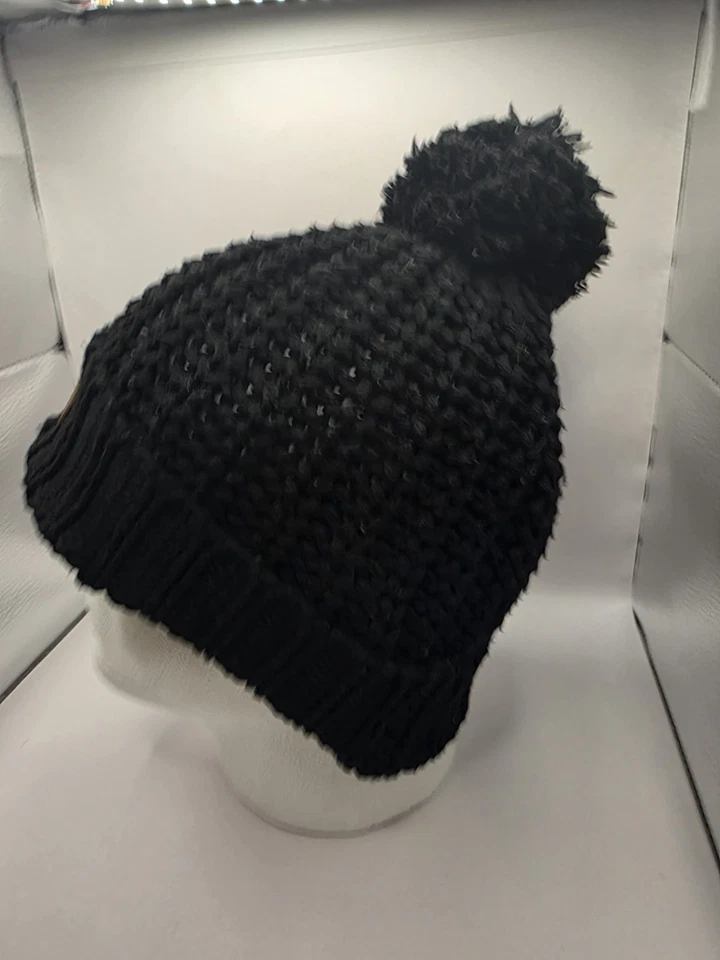 D&Y 粗暖针织铐黑色豆豆带人造毛皮球 100% 聚酯纤维 — 第 3/4 张图片