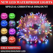 UK Fairy String Lights 10-100m Mains Plug In Christmas Tree Indoor & Outdoor