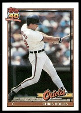 Chris Hoiles 1991 Topps 42 Black Frame Baseball LP
