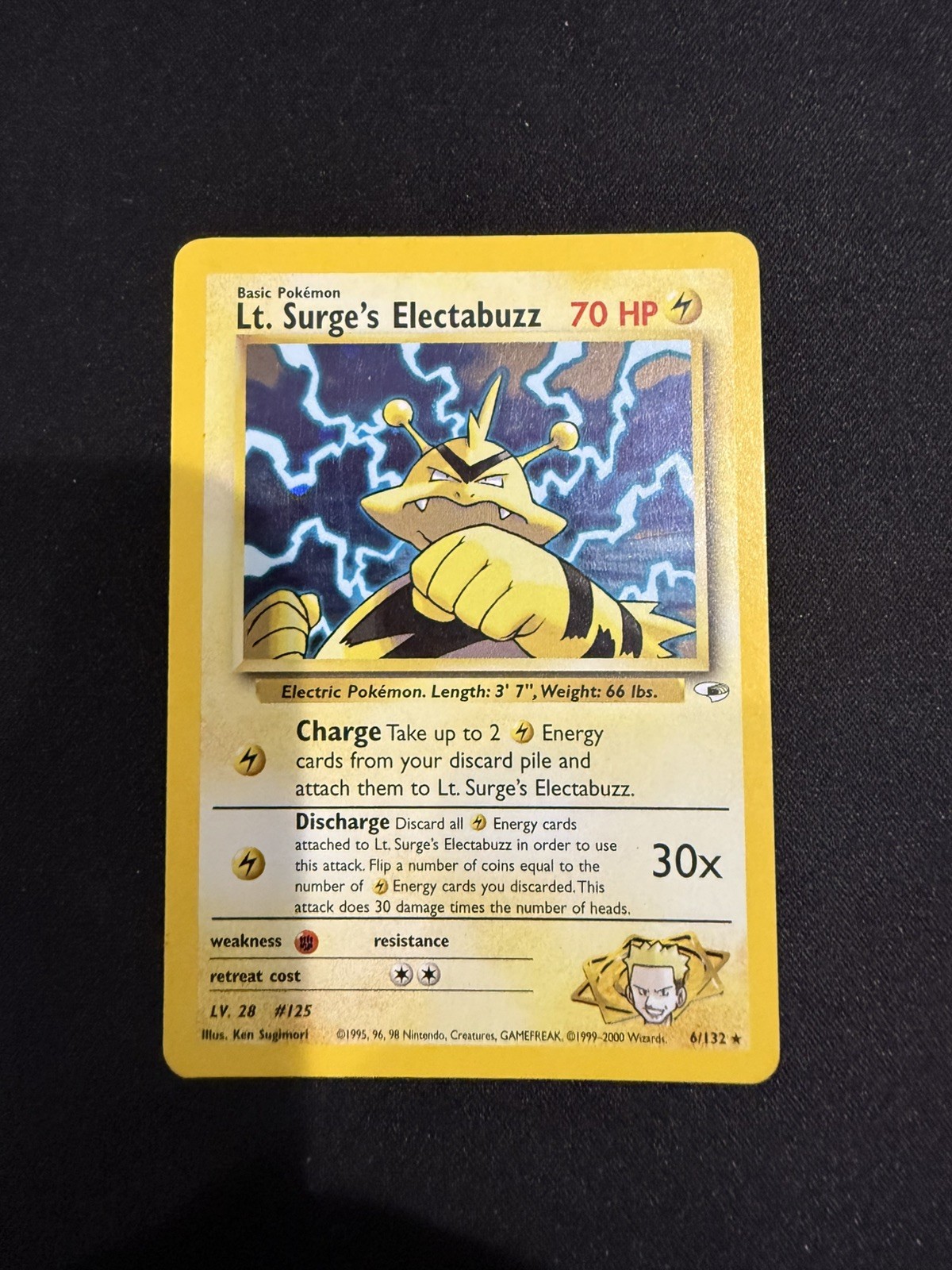 #2 Lt. Surge's Electabuzz 6/132 Gym Heroes 2000 Holo Rare WOTC Pokémon Card TCG