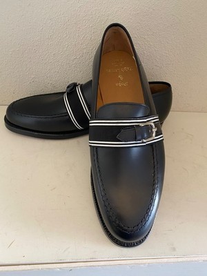 Ralph Lauren x Crockett & Jones rare Black Loafer buckle grosgrain 11.5 D NIB