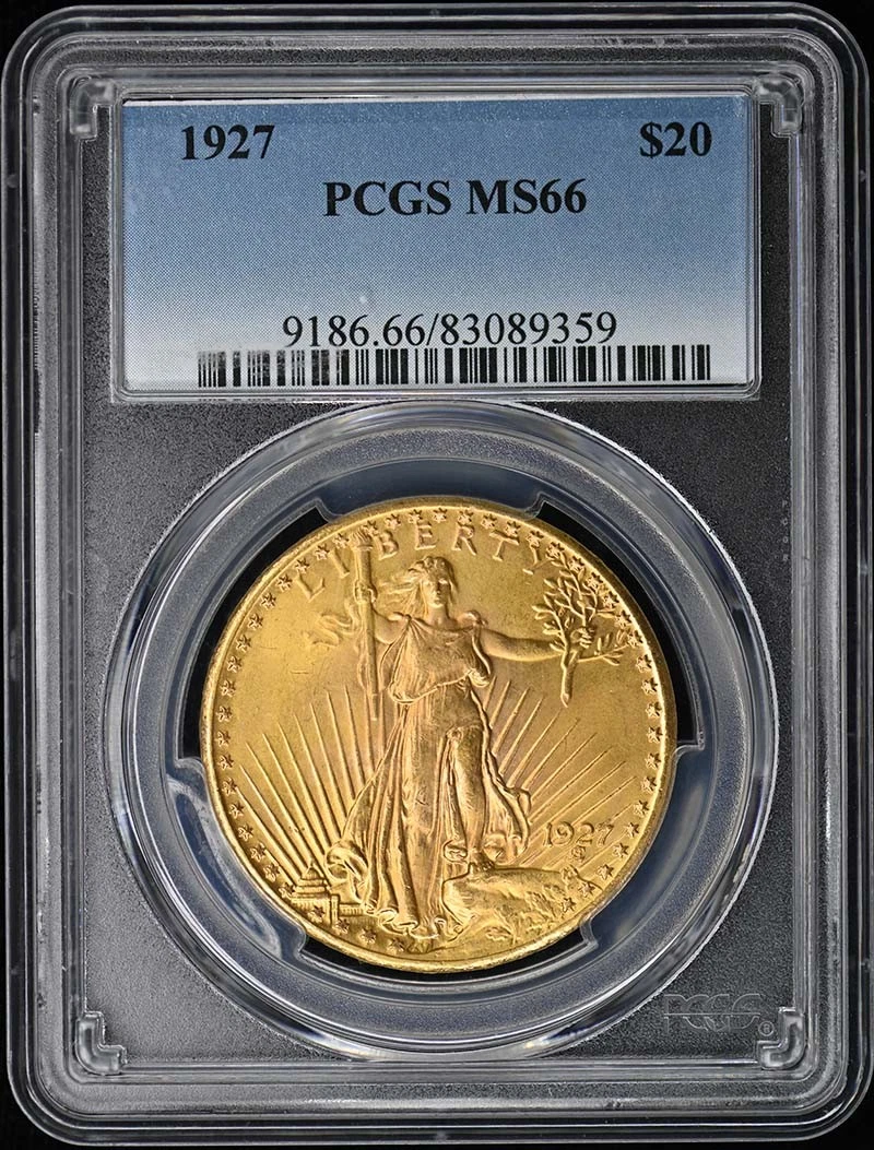 1927 $20 Saint Gaudens PCGS MS66