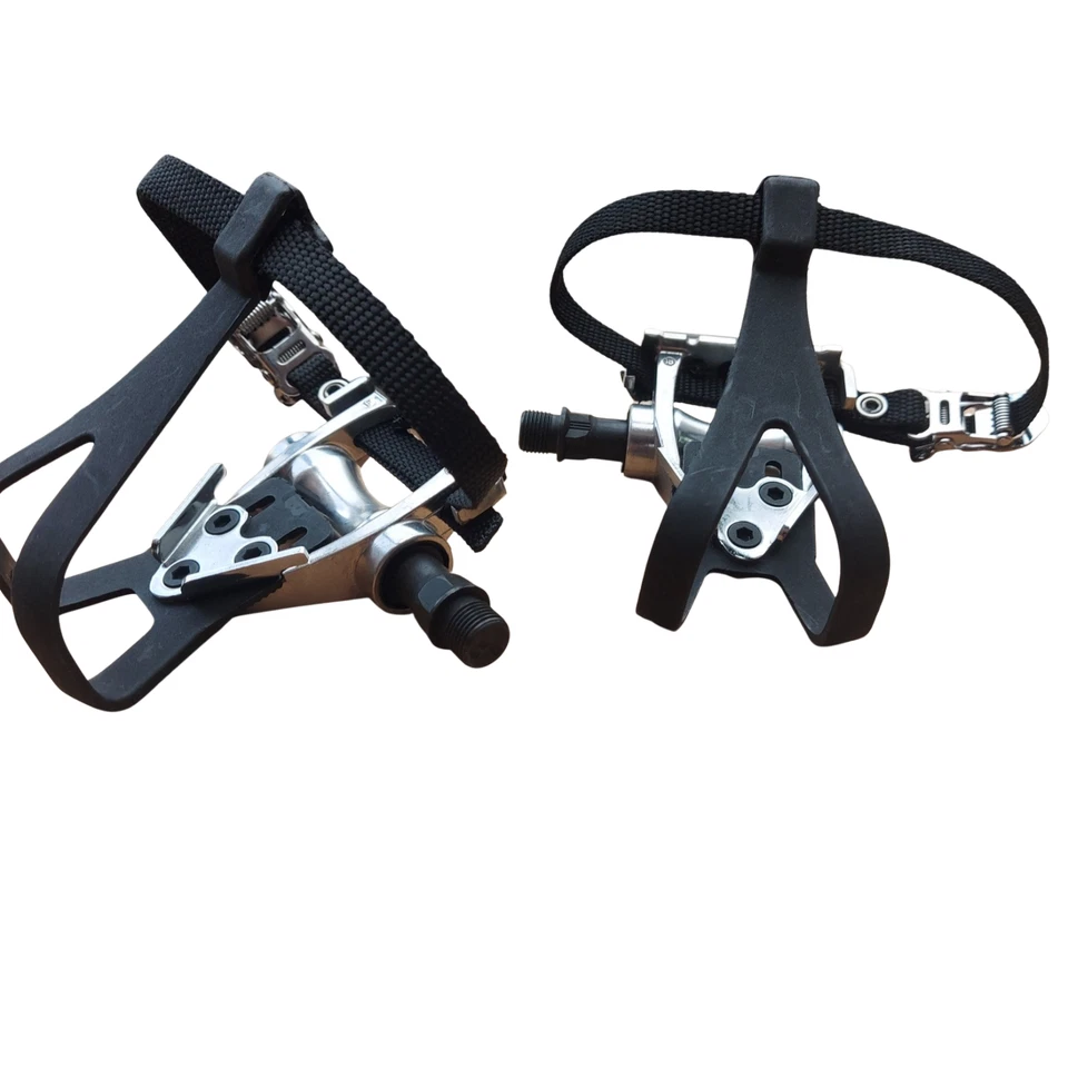 Wellgo Pedals LU-209 for Road Bike with toe clips straps 9/16" Bicycle - Image 2 of 4