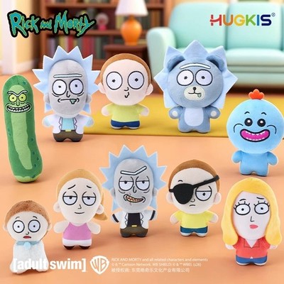 HUGKIS Official Rick and Morty Family Plush Doll Confirm Keychain Bag Charm Toy