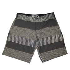Vans Vanphibian Series Mens Size 38 Hybrid Board Shorts Gray Striped Skater