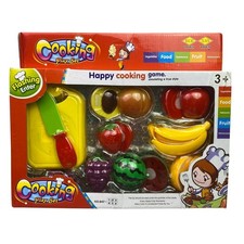 Happy Cooking Play Set Pretend Food Cutting Fruit Vegetable Kitchen Toy Kids 3