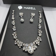 Mariell Bridal Regal Crystal Necklace Earring Set 4192S-CR