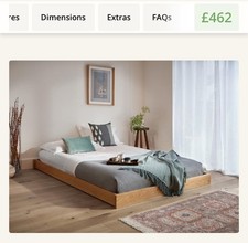Low Enkel Platform Bed In Black Standard Double (No Headboard) £462 RRP