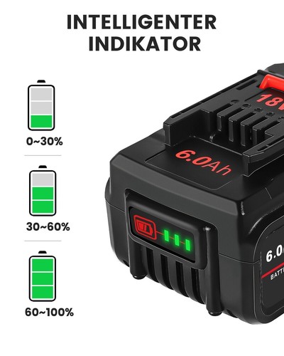 18V 6,0Ah/5,0Ah Akku/Doppelladegerät Für Einhell Power X-Change Lithium PXC LED - Bild 52 von 60