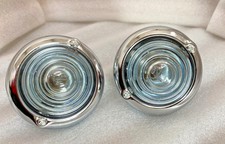 Jeep Willys Parking Turn Signal Indicator Clear Glass Light Pair Chrome B871