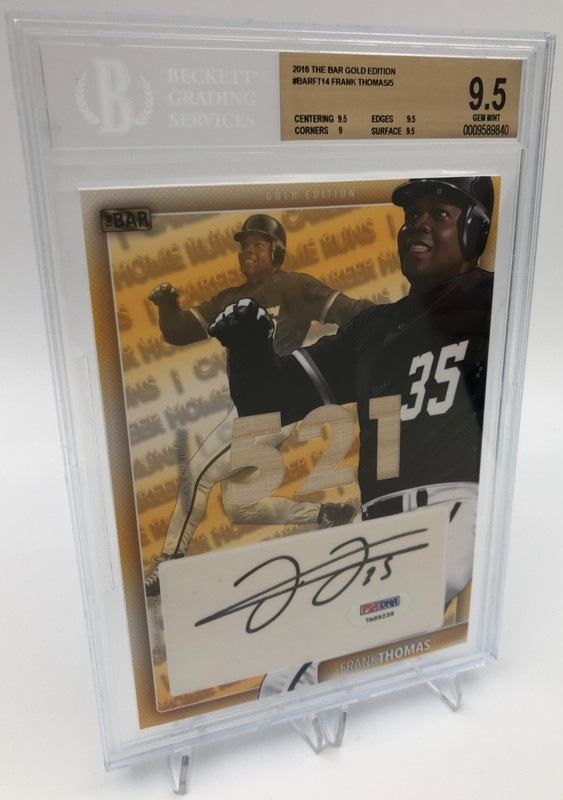 FRANK THOMAS BAT AUTO RARE/5 Card 2016 THE BAR GOLD Edition PSA BECKETT 9.5 10