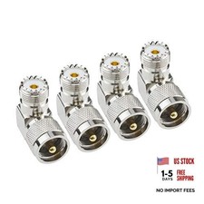 UHF Male PL-259 to UHF Female SO-239 L Shape Right Angle 90 Degree RF Coax