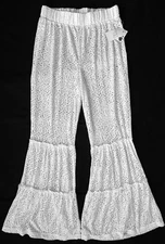 TIME AND TRU Missy Cover-Up White Lace Tiered Flare Leg Pants Womens S (4-6) NEW