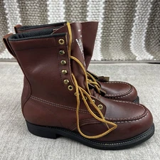 Vintage Mason Chippewa Work Sport Hunting Leather Moc Toe Mens Boots Size 8D