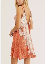 Free People Morning Sun Slip Mini Dress Cayenne Sz S Loose Fitting