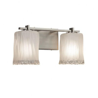 Veneto Luce Era 2Light Bath Bar Square with Rippled Rim Venetian Glass