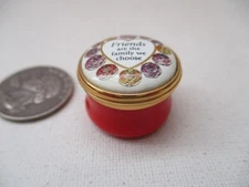 Halcyon Days Enamel Friends are the Family We Choose Neiman Marcus Trinket Box