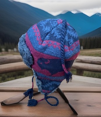 Trapper Hat Winter Beanie Faux Fur Fair Isle Ear Flaps Tassels Nordic Unbranded
