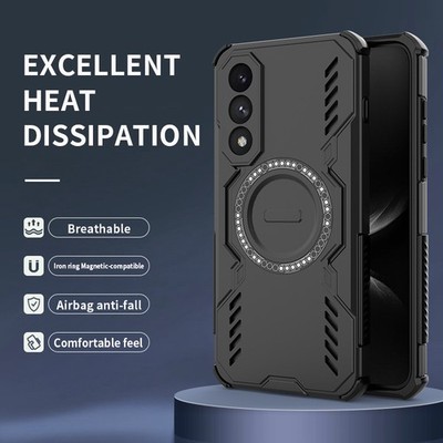 For OnePlus Nord 5, Shockproof 4 Airbags Hybrid Armor Magnetic Hard Case Cover
