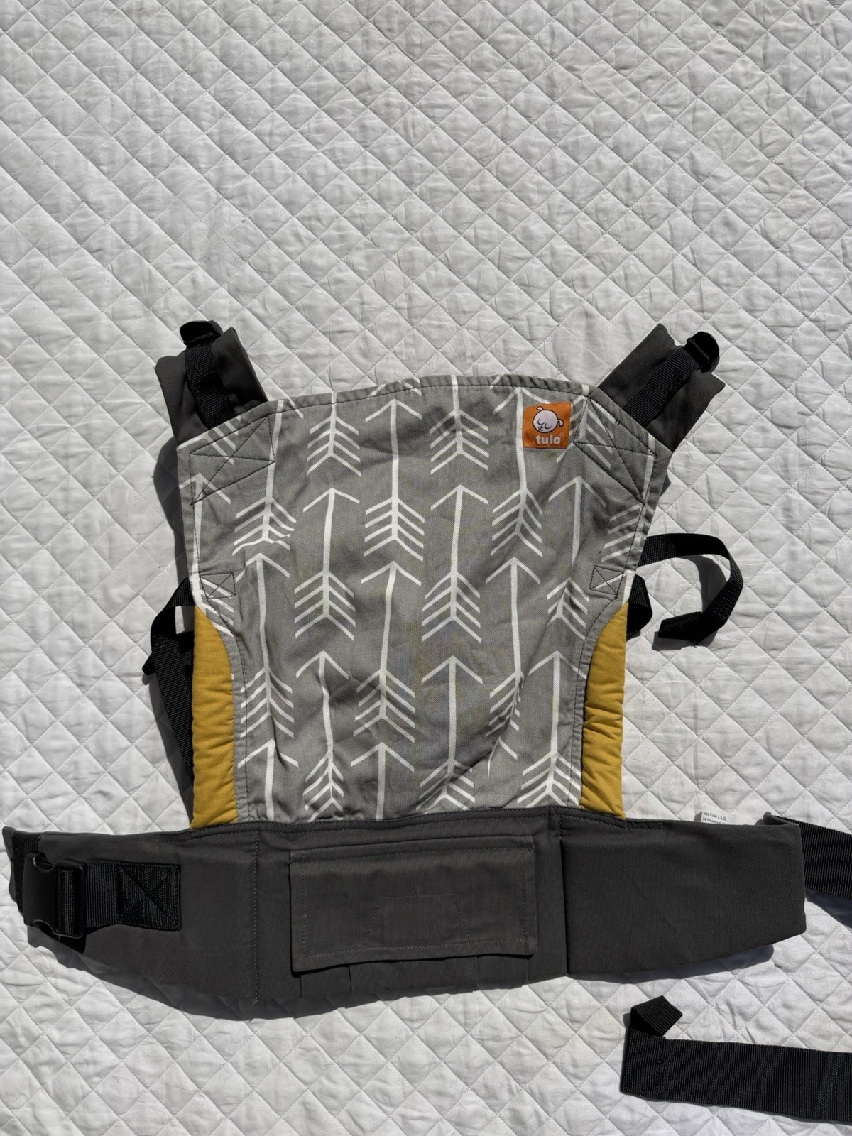 Tula Baby Carrier Archer Standard Ergonomic 15-45 Lbs Grey & Yellow Arrow Design