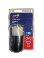Leviton 5669-CS Black  White Connector 15A 250V NEMA 6-15R New